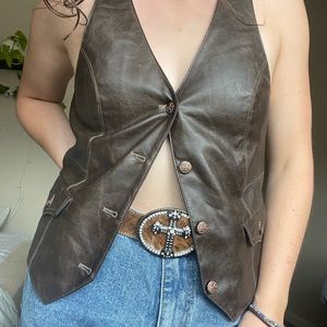BTC faux leather vest